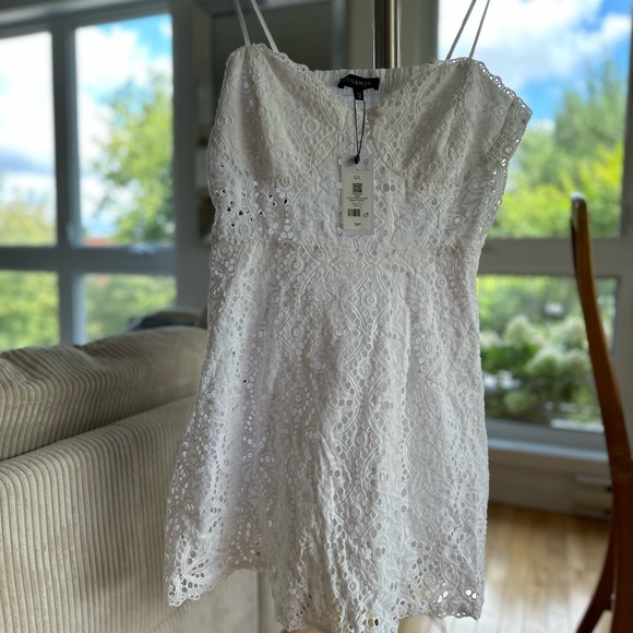 COPY - White eyelit mini flare dress. White. New with tags never worn. Dynamite… - Picture 3 of 4